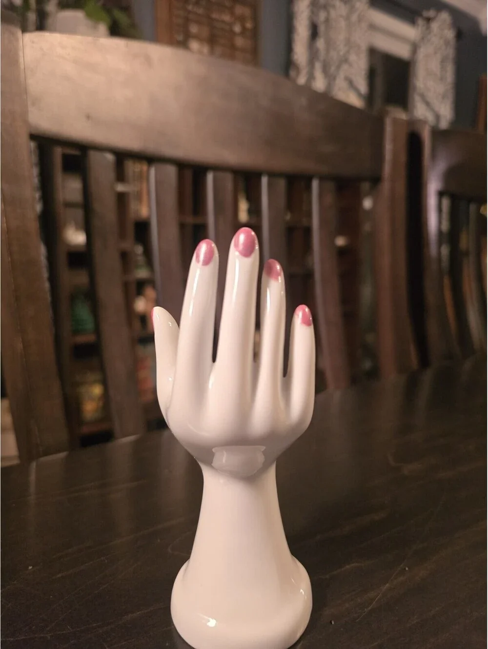 Small White Hand Ring Holder Bud Vase Propagations Plants Jewelry Holder